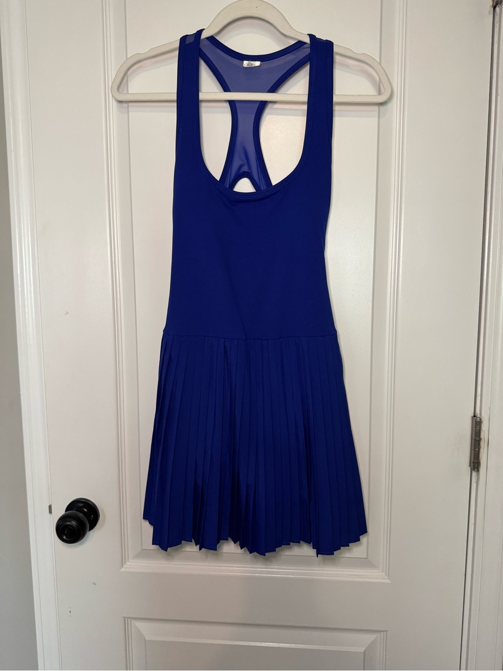 Fabletics Racerback Pleated Dress in Royal Blue